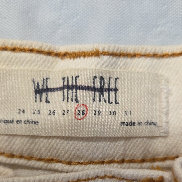 We The Free Cream Wide-Leg Jeans with Floral Side Art - Picture 2 of 10